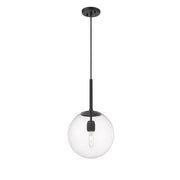 Millennium Lighting Kairo 1Lt 12" Pendant, Black/Clear - 25401-MB