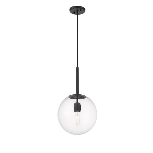Millennium Lighting Kairo 1Lt 12" Pendant, Black/Clear - 25401-MB
