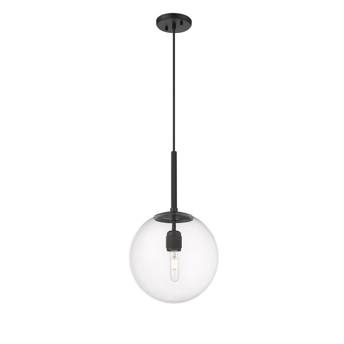 Millennium Lighting Kairo 1Lt 12" Pendant, Black/Clear - 25401-MB
