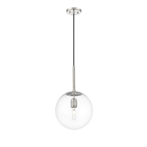 Millennium Lighting Kairo 1Lt 12" Pendant, Polished Nickel/Clear - 25401-PN