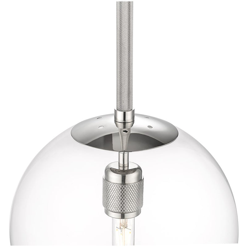 Millennium Lighting Kairo 1Lt 12" Pendant, Polished Nickel/Clear
