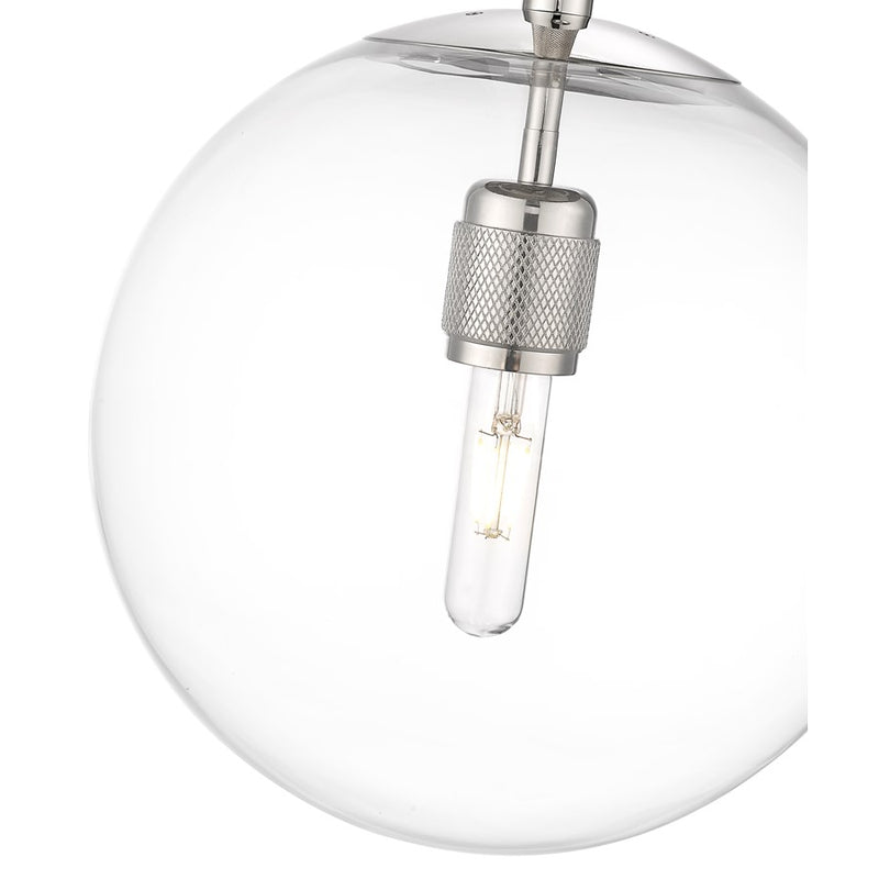 Millennium Lighting Kairo 1Lt 12" Pendant, Polished Nickel/Clear