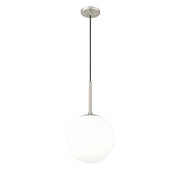 Millennium Lighting Kairo 1Lt 12" Pendant, Brushed Nickel/Shiny Opal - 25501-BN