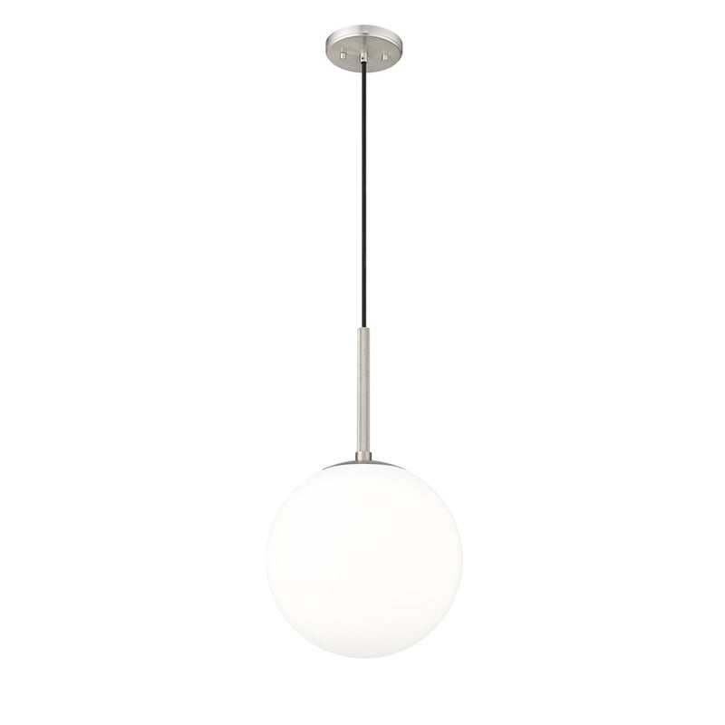 Millennium Lighting Kairo 1Lt 12" Pendant, Brushed Nickel/Shiny Opal - 25501-BN