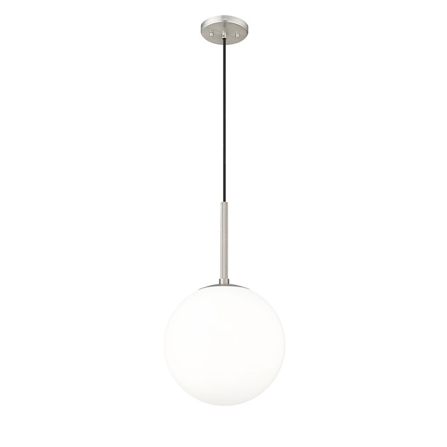 Millennium Lighting Kairo 1Lt 12" Pendant, Brushed Nickel/Shiny Opal - 25501-BN