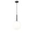Millennium Lighting Kairo 1Lt 12" Pendant, Black/Shiny Opal - 25501-MB