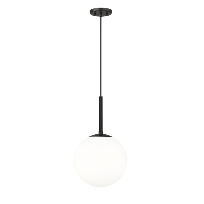 Millennium Lighting Kairo 1Lt 12" Pendant, Black/Shiny Opal