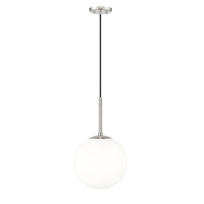 Millennium Lighting Kairo 1Lt 12" Pendant, Polished Nickel/Shiny Opal