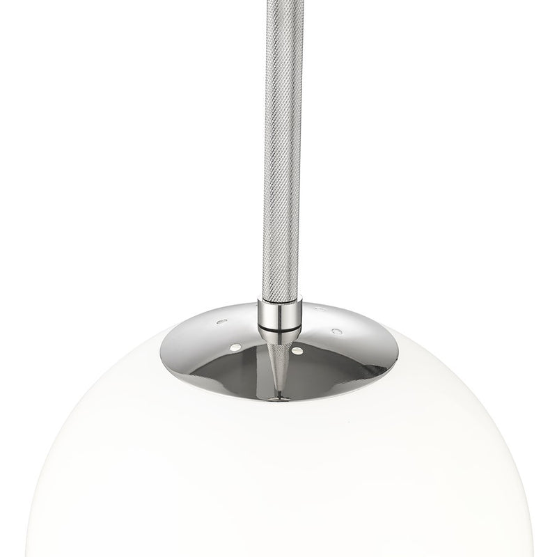 Millennium Lighting Kairo 1Lt 12" Pendant, Polished Nickel/Shiny Opal