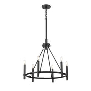 Millennium Lighting Skyva 6Lt 23" Chandelier, Black - 25656-MB
