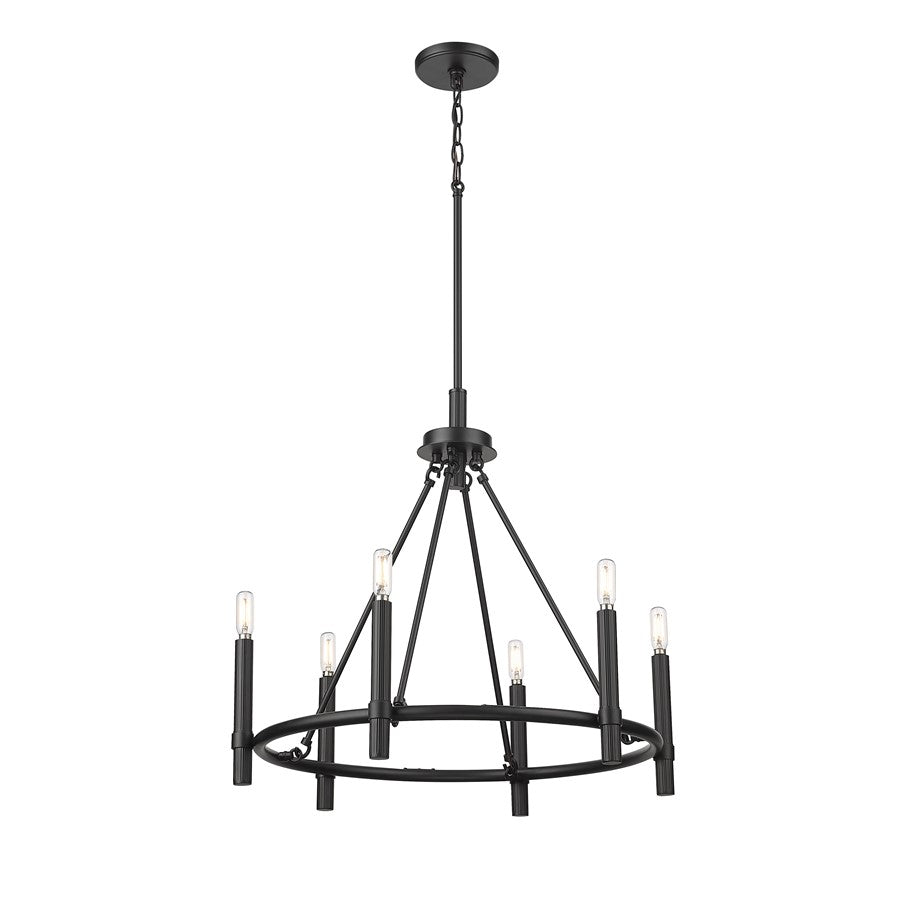 Millennium Lighting Skyva 6Lt 23" Chandelier, Black - 25656-MB
