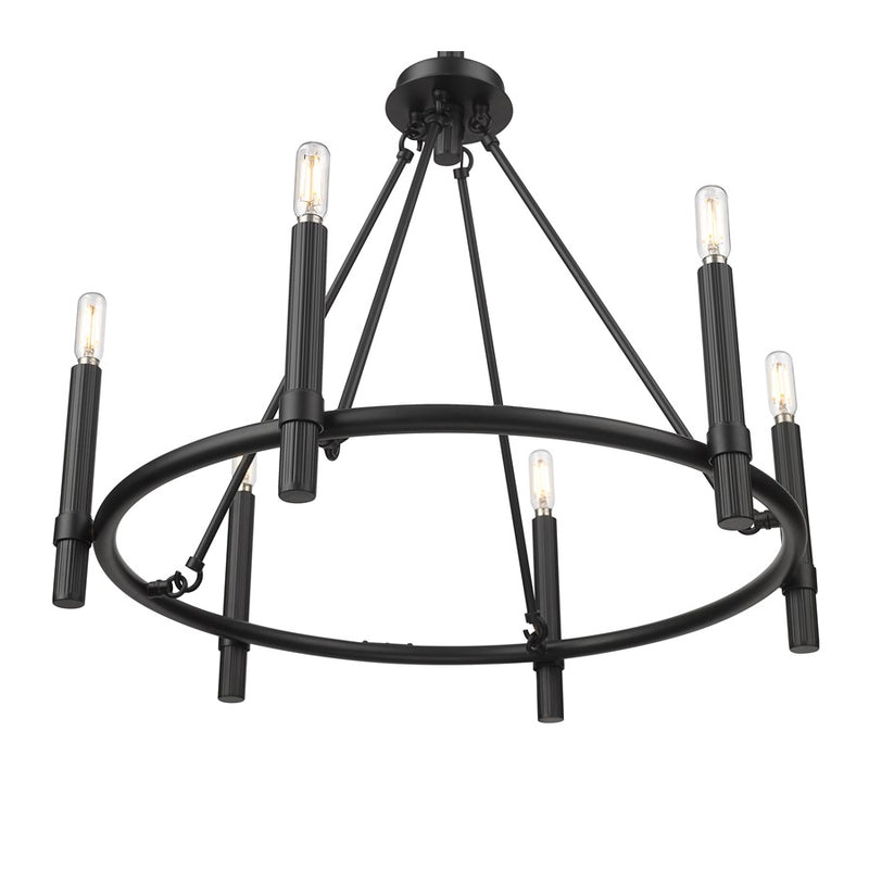 Millennium Lighting Skyva 6Lt 23" Chandelier, Black