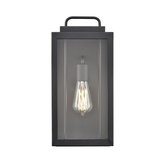 Millennium Gallatin 1Lt 16" Outdoor Wall Sconce, Black/Clear - 260001-TBK