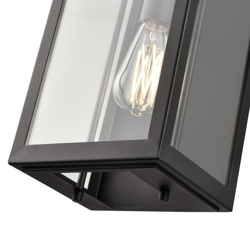 Millennium Gallatin 1Lt 16" Outdoor Wall Sconce, Black/Clear