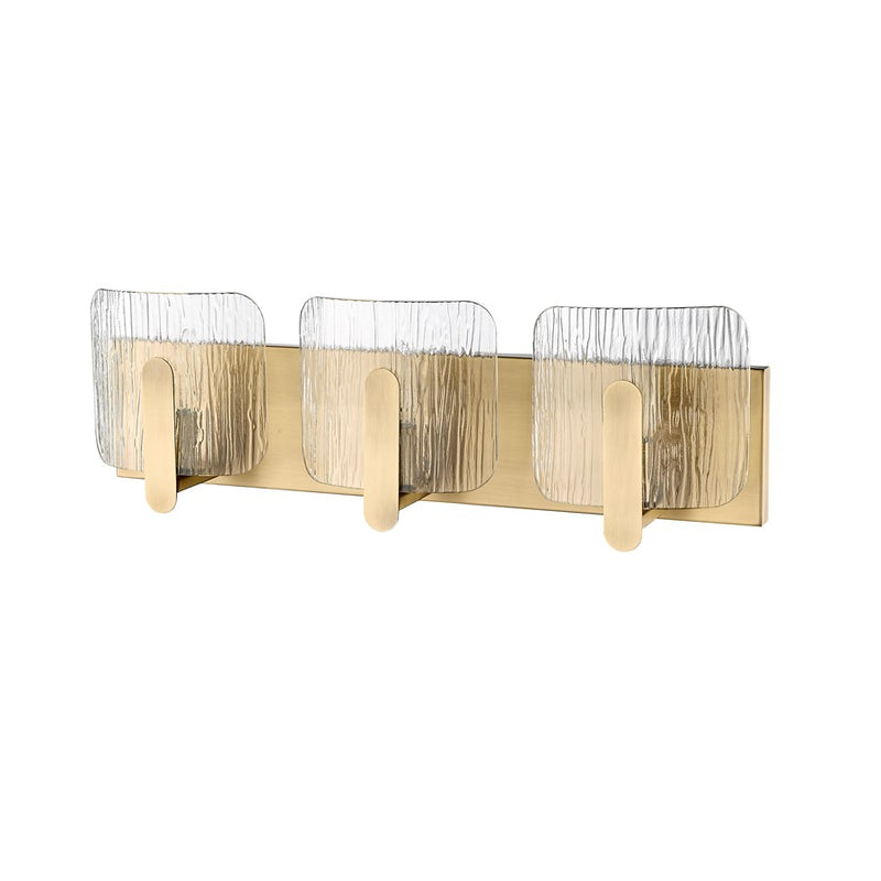 Millennium Lighting Rimini 3Lt Vanity, Vintage Brass/Clear