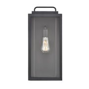 Millennium Gallatin 1Lt 19" Outdoor Wall Sconce, Black/Clear - 260101-TBK