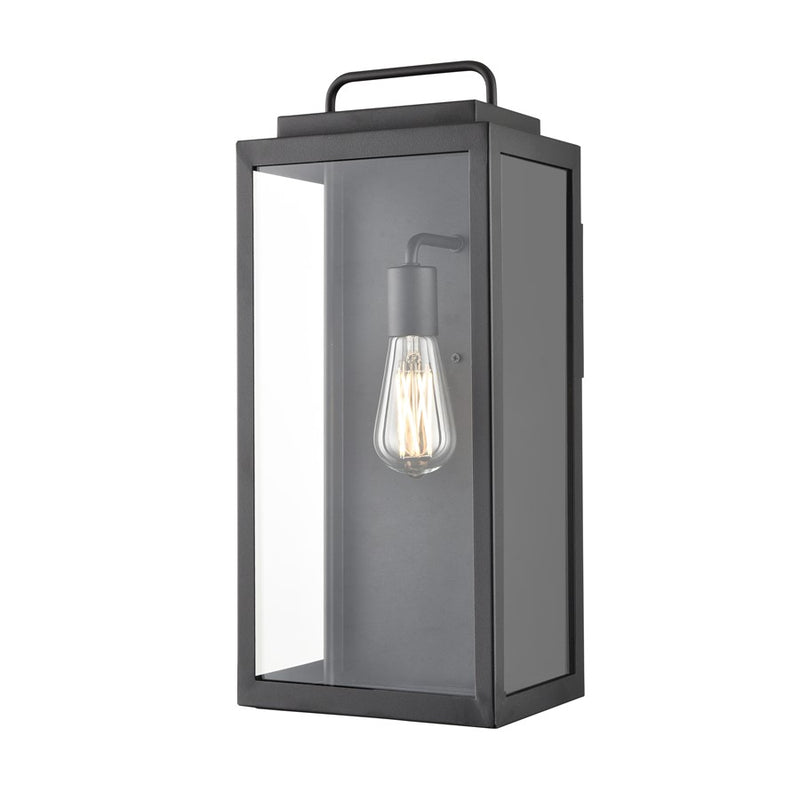 Millennium Gallatin 1Lt 19" Outdoor Wall Sconce, Black/Clear