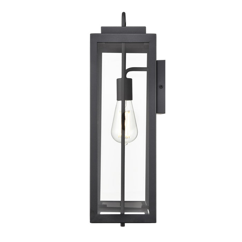 Millennium Gallatin 1Lt 19" Outdoor Wall Sconce, Black/Clear