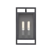 Millennium Lighting Agatha 2Lt 16" Outdoor Wall Sconce, Black/Clear - 270002-TBK