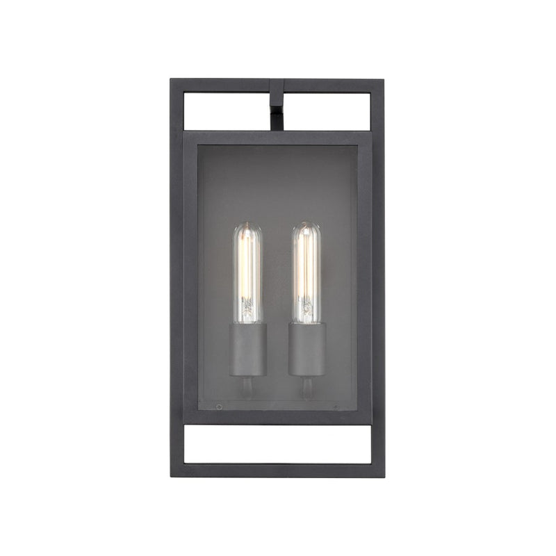 Millennium Lighting Agatha 2Lt 16" Outdoor Wall Sconce, Black/Clear - 270002-TBK