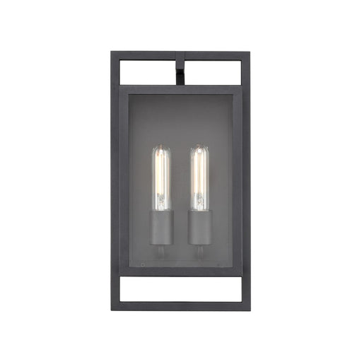 Millennium Lighting Agatha 2Lt 16" Outdoor Wall Sconce, Black/Clear - 270002-TBK