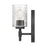 Millennium Solventa 1Lt Wall Sconce, Black/Clear Ribbed & Clear