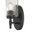 Millennium Solventa 1Lt Wall Sconce, Black/Clear Ribbed & Clear