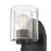 Millennium Solventa 1Lt Wall Sconce, Black/Clear Ribbed & Clear