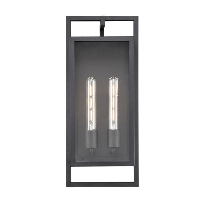 Millennium Lighting Agatha 2Lt 20" Outdoor Wall Sconce, Black/Clear - 270102-TBK
