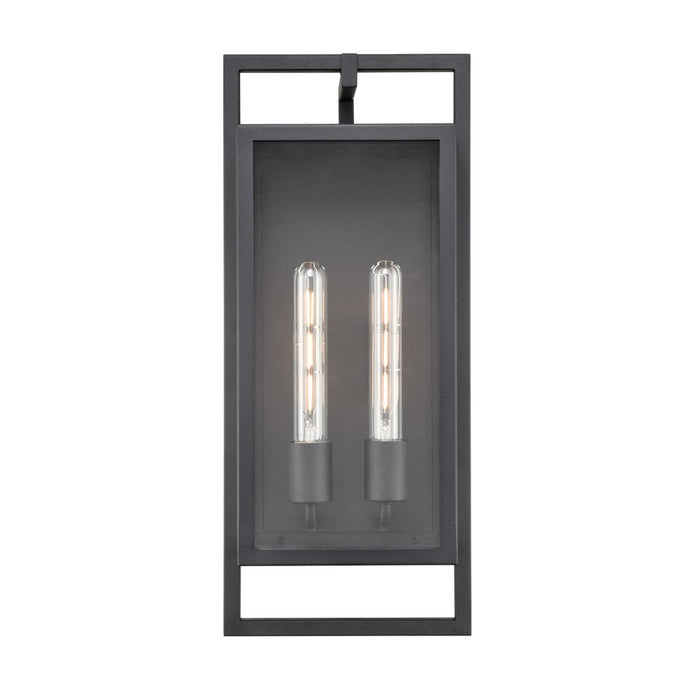 Millennium Lighting Agatha 2Lt 20" Outdoor Wall Sconce, Black/Clear - 270102-TBK
