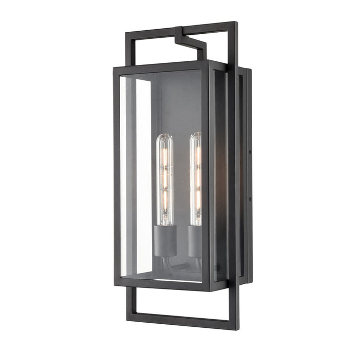 Millennium Lighting Agatha 2Lt 20" Outdoor Wall Sconce, Black/Clear