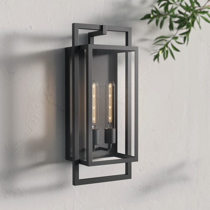 Millennium Lighting Agatha 2Lt 20" Outdoor Wall Sconce, Black/Clear