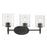 Millennium Solventa 3Lt Bathroom Vanity Light, Black/Clear Ribbed - 270103-MB