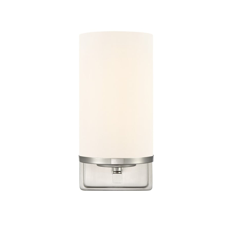 Millennium Verlana 8.75" High 1Lt Wall Sconce, Nickel/Etched White