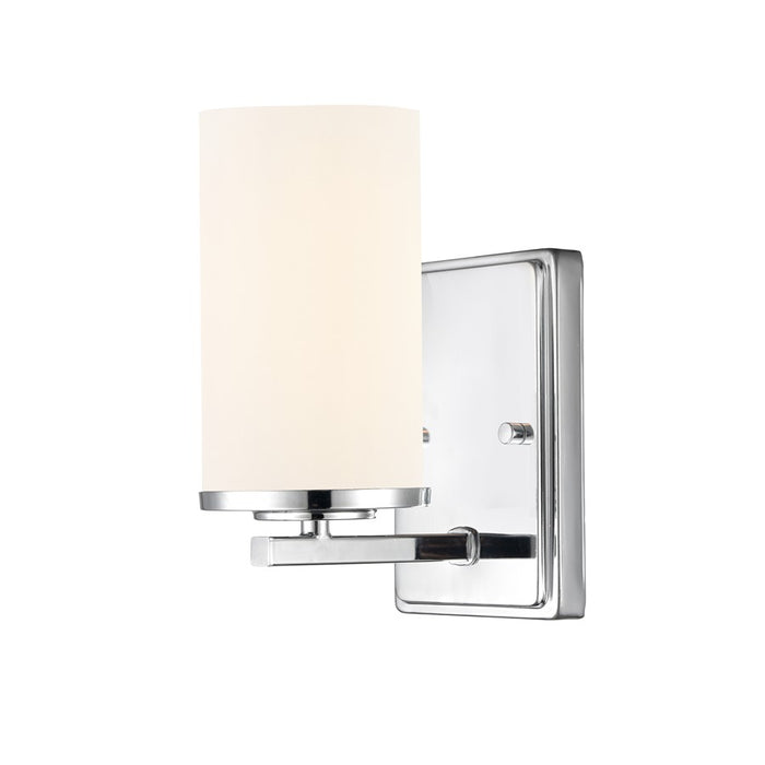 Millennium Verlana 8.75" High 1Lt Wall Sconce, Chrome/Etched White - 2701WG-CH