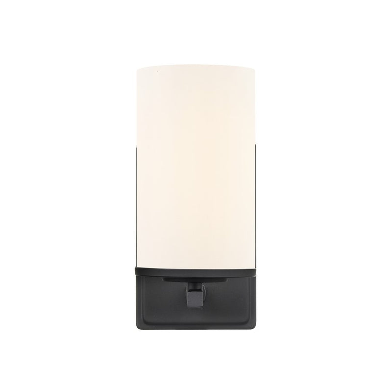 Millennium Verlana 8.75" High 1Lt Wall Sconce, Black/Etched White