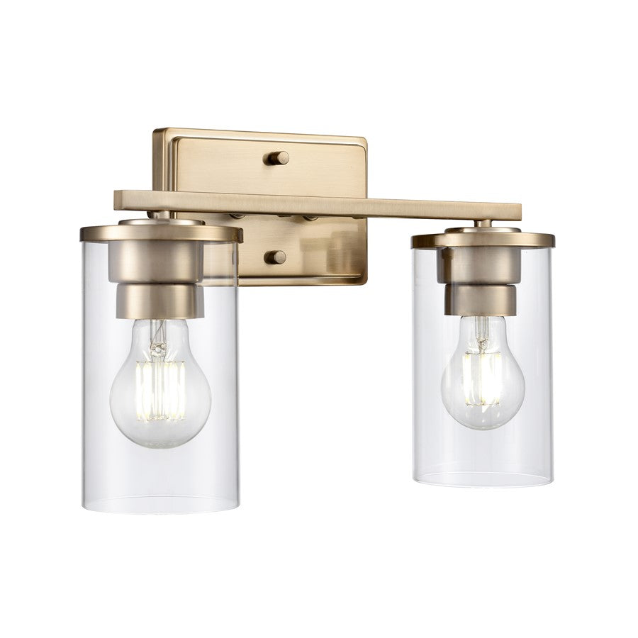 Millennium Lighting Verlana 2Lt 14" Vanity, Modern Gold/Clear - 2702-MG