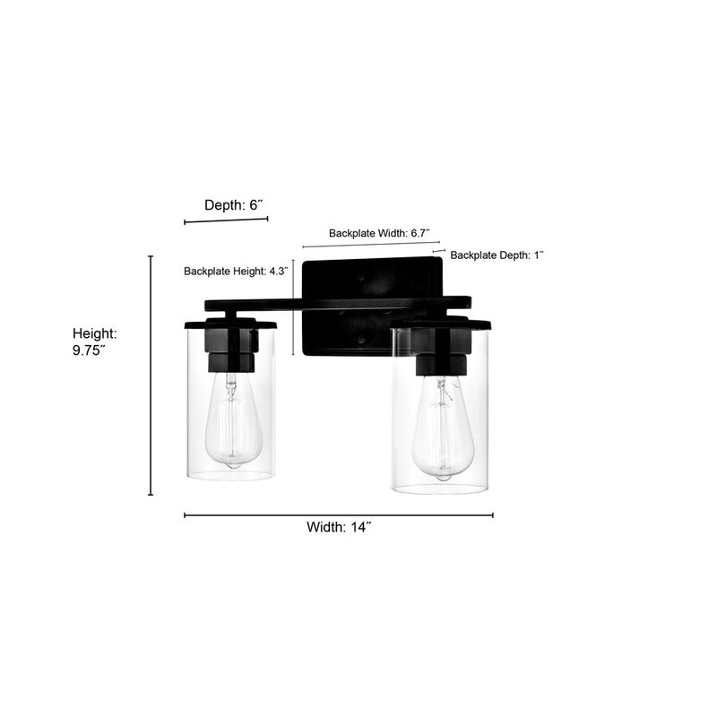 Millennium Lighting Verlana 2Lt 14" Vanity, Modern Gold/Clear