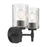 Millennium Solventa 2Lt Bathroom Vanity Light, Black/Clear Ribbed