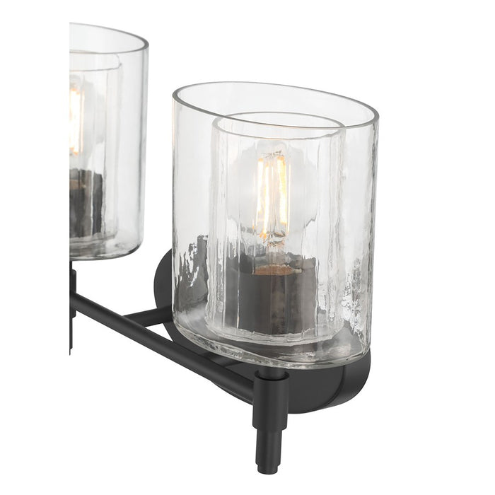 Millennium Solventa 2Lt Bathroom Vanity Light, Black/Clear Ribbed