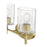 Millennium Solventa 2Lt Bathroom Vanity Light, Brass/Clear Ribbed