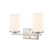 Millennium Lighting Verlana 14" 2Lt Vanity, Nickel/Etched White - 2702WG-BN