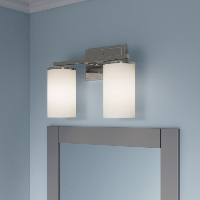 Millennium Lighting Verlana 14" 2Lt Vanity, Nickel/Etched White