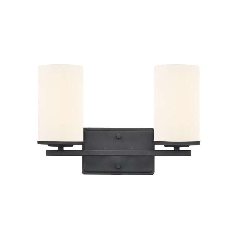 Millennium Lighting Verlana 14" 2Lt Vanity, Matte Black/Etched White