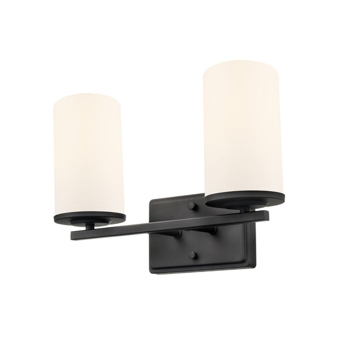 Millennium Lighting Verlana 14" 2Lt Vanity, Matte Black/Etched White