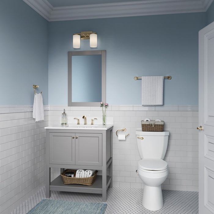 Millennium Lighting Verlana 14" 2Lt Vanity, Modern Gold/Etched White