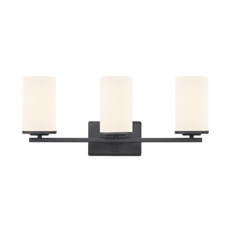 Millennium Lighting Verlana 22" 3Lt Vanity, Matte Black/Etched White