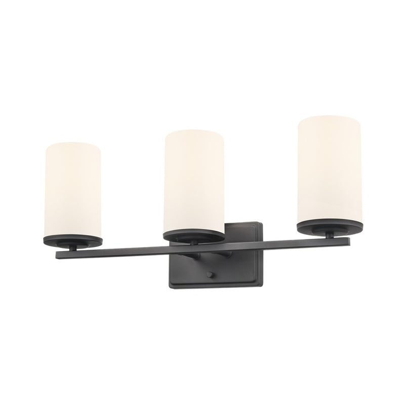 Millennium Lighting Verlana 22" 3Lt Vanity, Matte Black/Etched White
