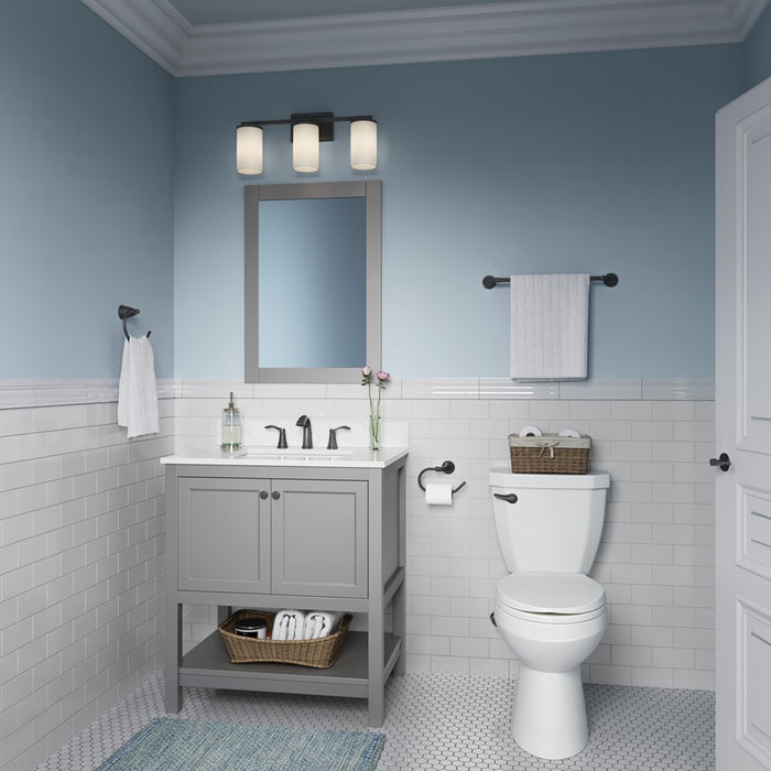 Millennium Lighting Verlana 22" 3Lt Vanity, Matte Black/Etched White