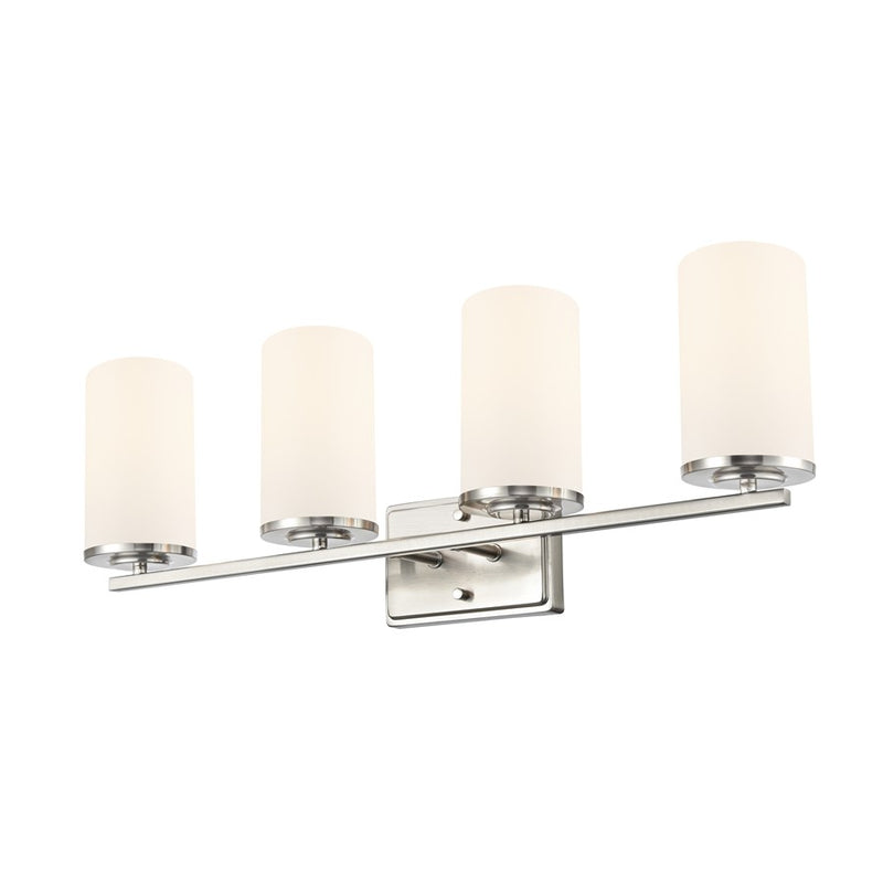 Millennium Lighting Verlana 27.75" 4Lt Vanity, Nickel/Etched White